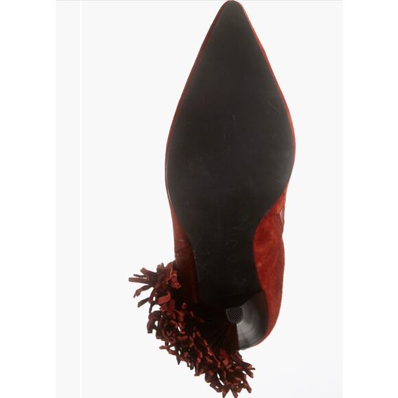 Jeffrey Campbell Galloping Knee High Fringe Boot in Rust Suede - Picture 6 of 8